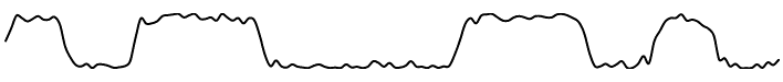 Noisy PCM stream extracted from FM modulated carrier